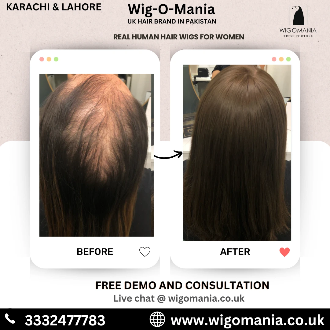 Real Human hair wigs for women in pakistan