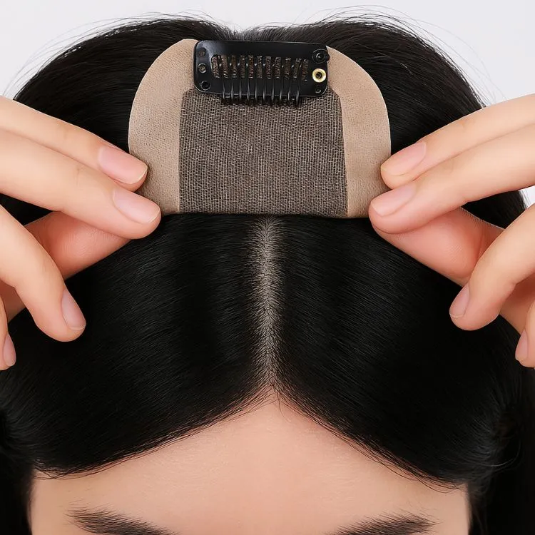 2x5 Black Human Hair Topper